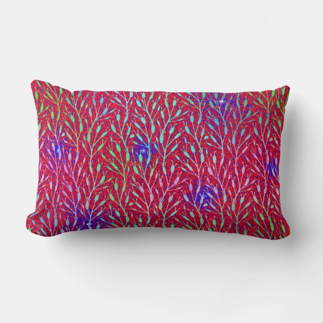 Sparkling Fireworks Party Pattern  Lumbar Pillow (Front)