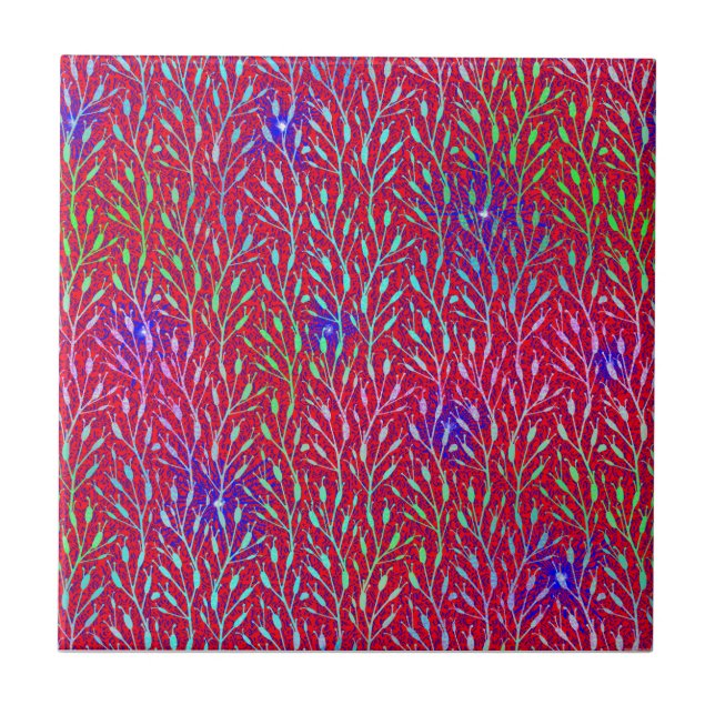 Sparkling Fireworks Party Pattern  Tile (Front)