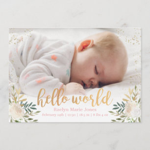 Sparkling Floral Birth Announcement