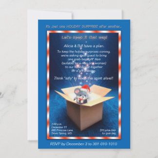 Sparkling Gift Box Christmas Party Invitation