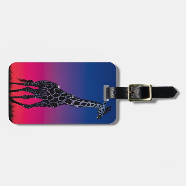 Sparkling Giraffe Luggage Tag (Front Horizontal)