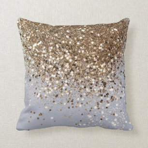 Sparkling Glam Gold Glitter Glam #1 Throw Pillow