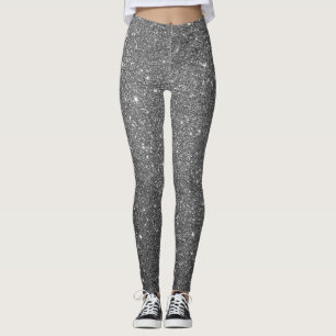 Sparkling Glam Luxury Glitter Grey Leggings