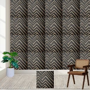 Sparkling Glitter Black Gold Silver Stylish  Tile