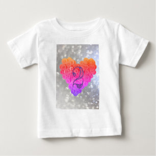 Sparkling Glitter Glamour Heart 2nd Birthday girl Baby T-Shirt