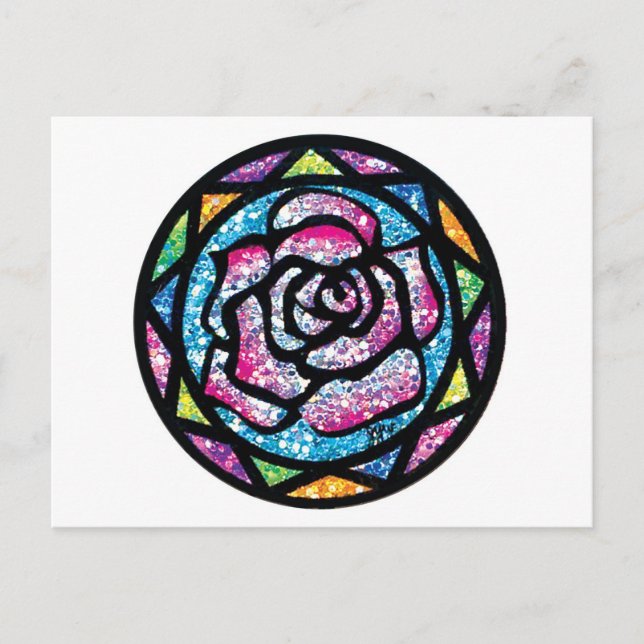 Sparkling Glitter Light Pink Rose Postcard (Front)