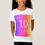 Sparkling Glitter Rainbow 10th Birthday girl Pink T-Shirt<br><div class="desc">Beautiful sparkling glitter t-shirt for 10th birthday party. Girly,  glamour,  rainbow t-shirt for girls. You can change the number by clicking "personalize" button. You can also transfer this design onto a different product. If you need any assistance please send me a message. Thank you.</div>