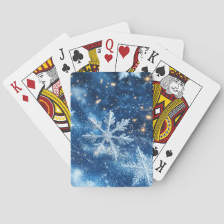Sparkling Glitter Snowflakes Winter Christmas Playing Cards