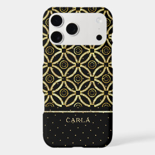 Sparkling gold and black geometric pattern