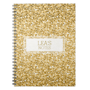 Sparkling Gold And White Glitter Notebook