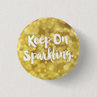 Sparkling Gold Blurry Glitter Bokeh Quote 1 Inch Round Button