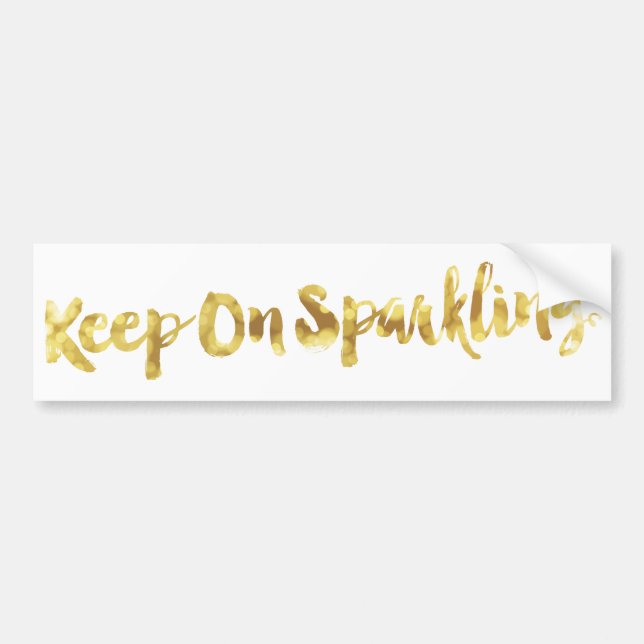 Sparkling Gold Blurry Glitter Bokeh Quote Bumper Sticker (Front)