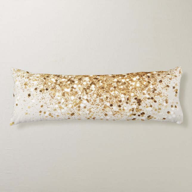 Sparkling Gold Glitter Glam #2 Body Pillow (Front)