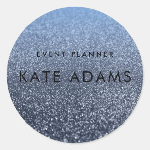 Sparkling Gold Marble Dark Navy Abstract  Classic Round Sticker