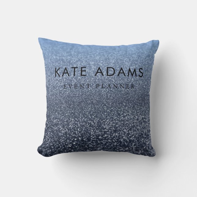 Sparkling Gold Marble Dark Navy Abstract  Throw Pillow (Front)
