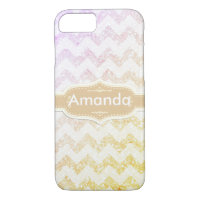*~* Sparkling Gold Ombre Glitter White Chevron