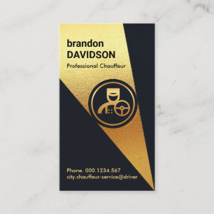 Sparkling Gold Spotlight On Chauffeur Business Card