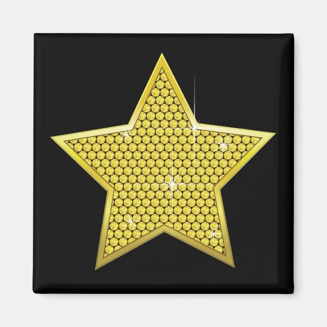 Sparkling Gold Star Magnet (Front)