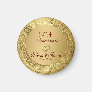 Sparkling Gold Wedding Anniversary Magnet