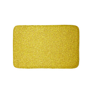Sparkling Gold Yellow Glitter Colourful Bright Cut Bath Mat