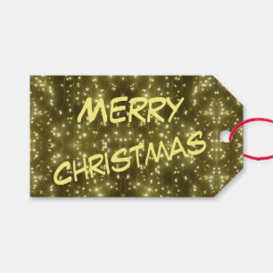 Sparkling Golden Lights Christmas Gift Tag