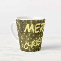 Sparkling Golden Lights Christmas Latte Mug