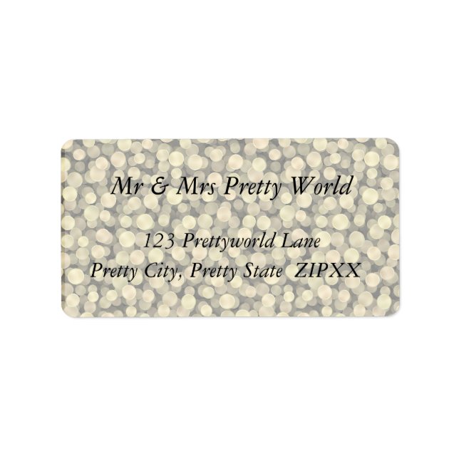 Sparkling Golden Polka Dots Label (Front)