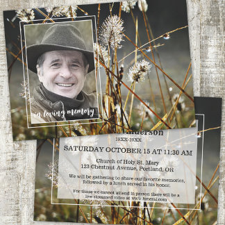 Sparkling Grass Photo Celebration of Life Invitation