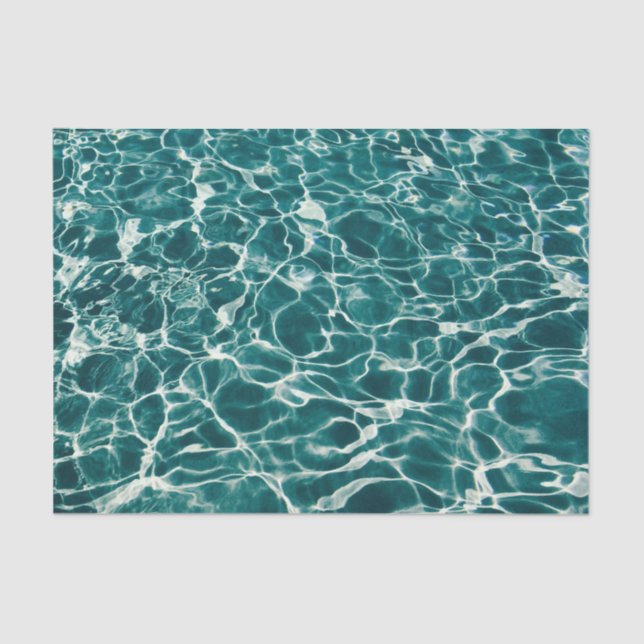 Sparkling green blue pool ocean water tissue paper (Front)