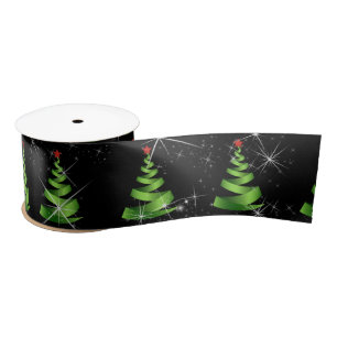 Sparkling Green Ribbon Christmas Tree Satin Ribbon