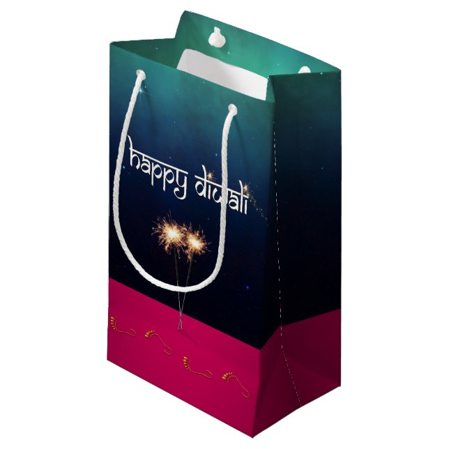 Sparkling Happy Diwali - Small Gift Bag (Front Angled)