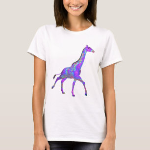 Sparkling Hippie Style Purple Giraffe T-Shirt