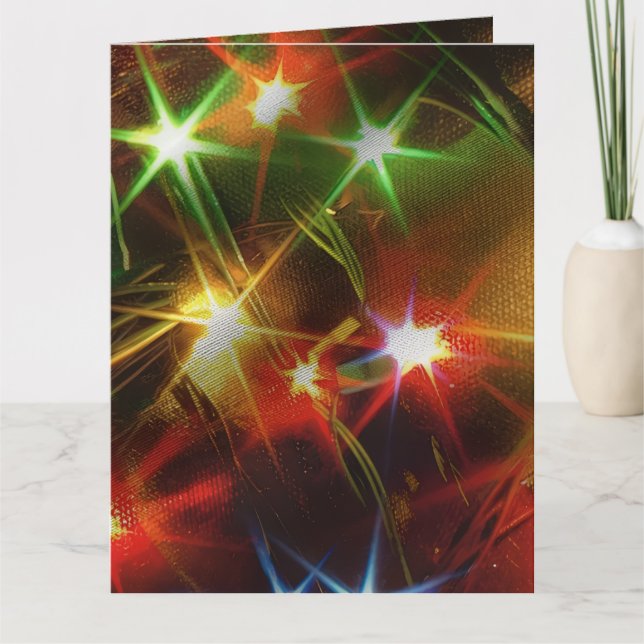 Sparkling Holiday Lights Folded Greeting Card (Front)