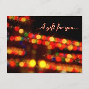 Sparkling Holiday Lights Gift Certificate Postcard