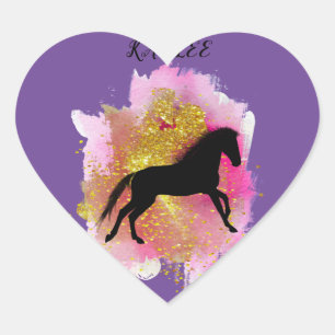 SPARKLING HORSE HEART STICKERS PERSONALIZED