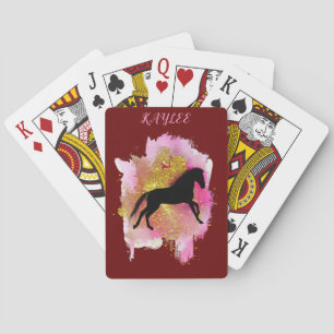 SPARKLING HORSE PLAYING CARDS PERSONALIZED.
