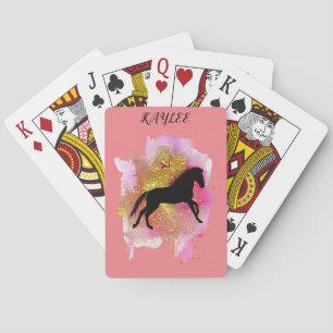 SPARKLING HORSE PLAYING CARDS PERSONALIZED.