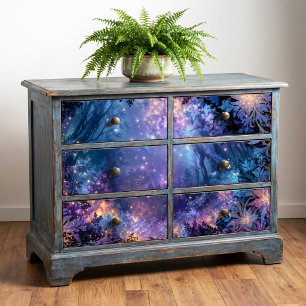 Sparkling Indigo Nebula Whimsical Forest Tissue Paper