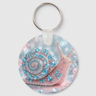 Sparkling Jewel Snail Keychain