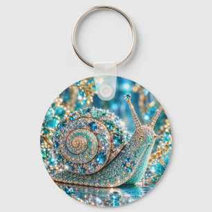 Sparkling Jewel Snail Keychain