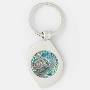 Sparkling Jewel Snail Keychain