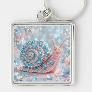 Sparkling Jewel Snail Keychain