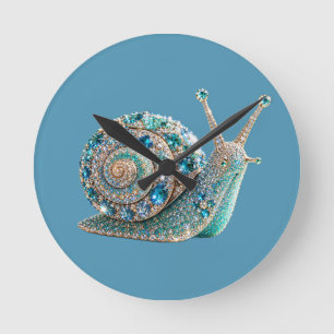 Sparkling Jewel Snail  Round Clock