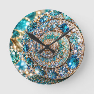 Sparkling Jewel Snail  Round Clock