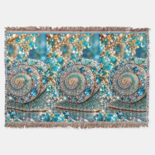 Sparkling Jewel Snail Throw Blanket