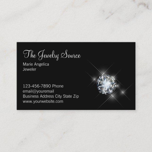 Sparkling Jewellery Classy Business Cards (Front)