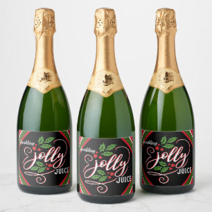 Sparkling Jolly Juice Christmas Sparkling Wine Bot Sparkling Wine Label
