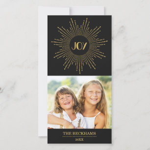 Sparkling Joy Holiday Photo Card / Gold Black
