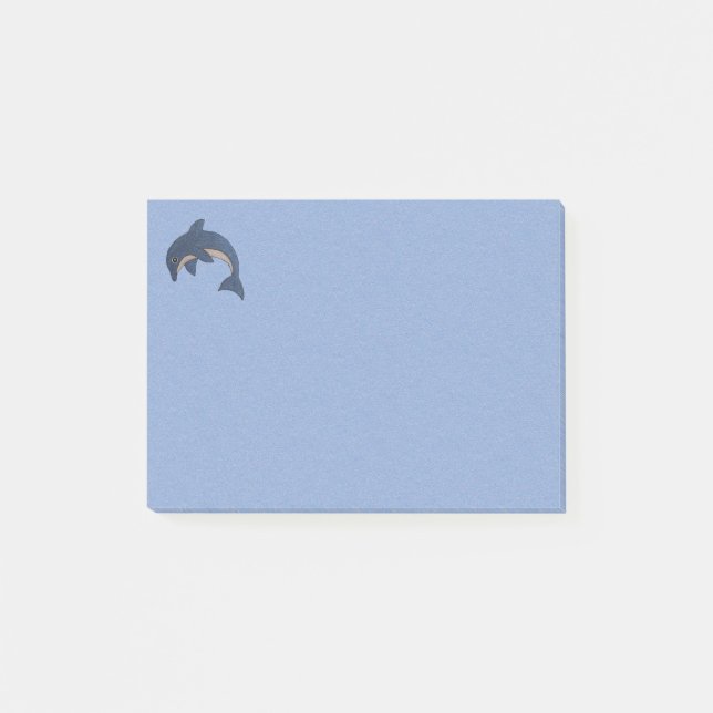 Sparkling Jumping Dolphin Swirl Eyes Blue White Post-it Notes (Front)