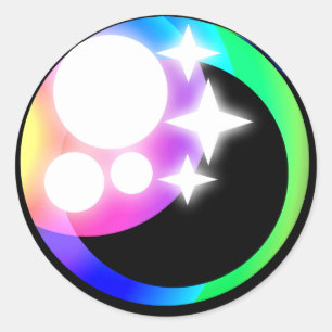 Sparkling kawaii style anime eye on sticker